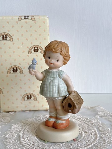 美國enesco  memories of yesterday 童年往事娃娃 陶瓷擺件