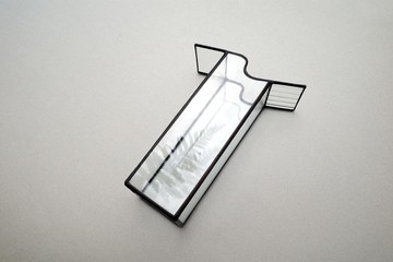 速寫/玻璃花器/鑲嵌玻璃/長型