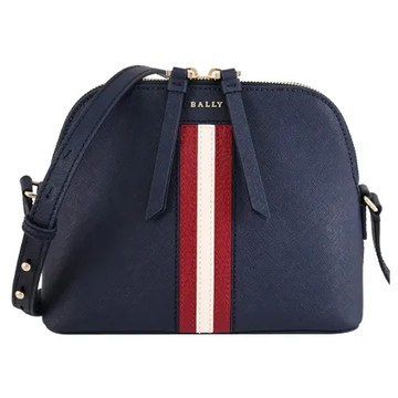 BALLY 6306273 SEMELE 金屬LOGO條紋款斜背貝殼包.深藍