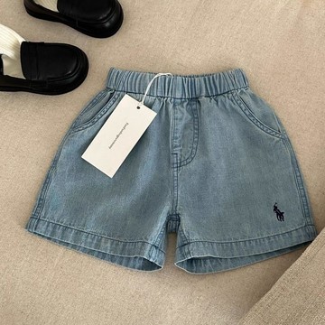 Mini baby🌷兒童牛仔短褲薄款夏季款男女童純色五分褲牌寶寶中褲女