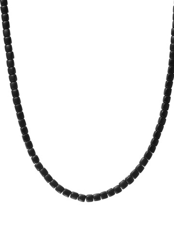 David Yurman - 4mm square hex bead necklace - men - Sterling Silver/Lapis Lazuli - One Size - Black