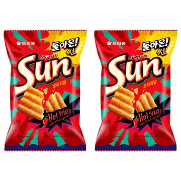 ORION 好麗友 陽光波浪玉米脆片 辣味  80g  2包