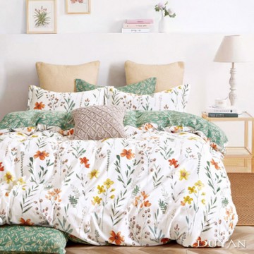 DUYAN竹漾-100%精梳純棉-單人床包被套三件組-初晨花語 台灣製