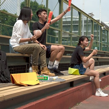 Origamat好摺墊+收納袋(螢光綠1入+曙光橘1入)