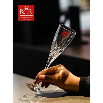 RCR進口高顏值香檳杯氣泡酒杯家用輕奢高檔水晶玻璃高腳紅酒杯子