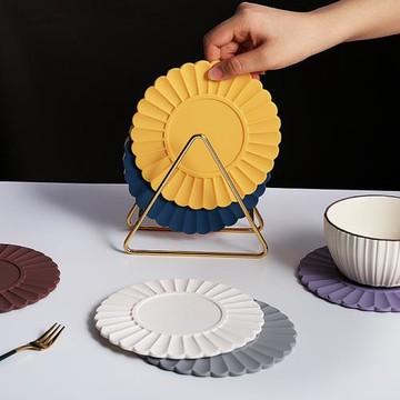 花形硅膠隔熱墊北歐家用防燙餐桌裝飾鍋墊日式餐具碗墊菜盤墊杯墊