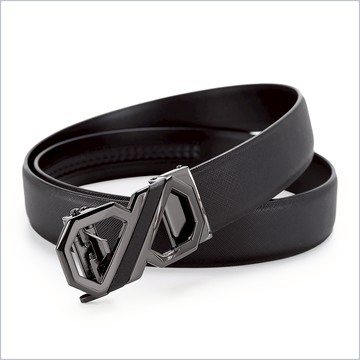 鏤空造型自動釦真皮皮帶[Z-351]