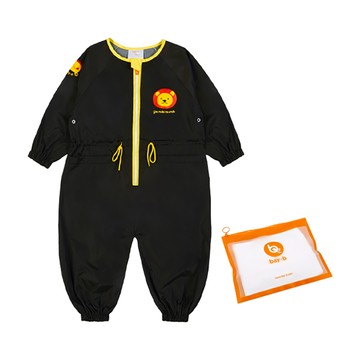 bay-b 兒童多用途全身罩袍 + 防水拉鍊袋  M  黑色