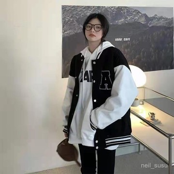 P3-【限時特賣】棒球外套 女生外套 棒球服 飛行外套 夾剋外套 棒球服外套女春秋裝美式校園新款外穿ins韓版寬鬆拚接炸