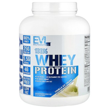 EVLution Nutrition, 全乳清蛋白，香草霜淇淋味，5 磅（2,268 千克）