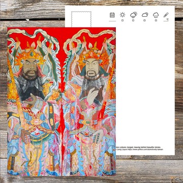 No.E31臺灣金門廟宇門神 / 任選買10送1 / 另有明信片多量優惠