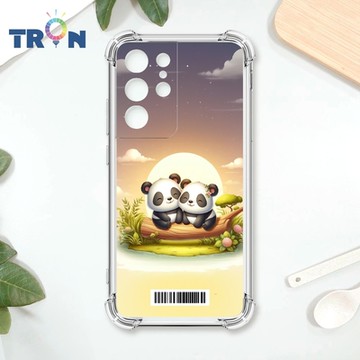TRON 三星 S21 Ultra 可愛萌熊貓 四角防摔載具殼 軟殼 手機殼