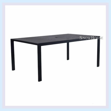 雪之屋 鐵板長方桌(黑) /休閒圓桌/餐桌/飯桌/休閒桌 S41A164