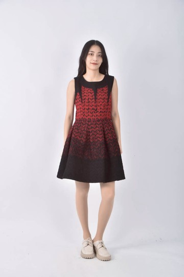 (S) mazuma禮服刺繡紅色洋裝