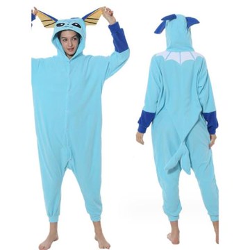 寶可夢寵物精靈水伊貝卡通動漫連體睡衣加厚青少年秋冬家居演出服