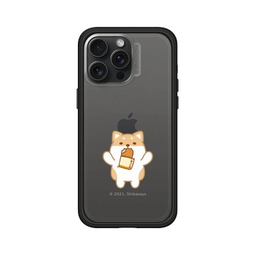 iPhone 15 Pro Max Mod NX 黑 - 柴語錄 Shiba Says - 能動口就不動手-雞排款