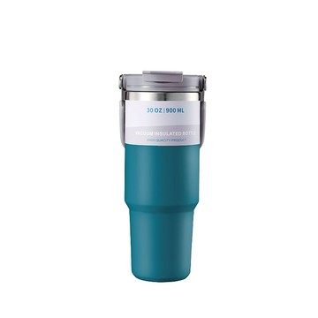川本家 304不鏽鋼內膽真空手提保溫保冷冰涼杯900ml JA-N900【藍色】