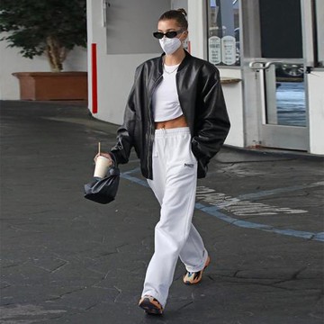 Hailey Bieber海貍歐美同款復古機車pu蛋白質皮衣棒球服酷帥外套