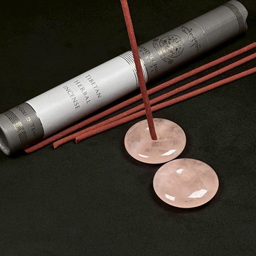 特粗藏香專用 粉晶香插 | 粉晶 大平安扣 桃花 心輪 滾石 天然石 香插 (隨機出貨) S25AX31-01