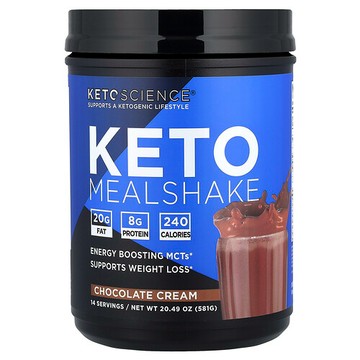 Keto Science, 生酮代餐奶昔，巧克力奶油味，20.49 盎司（581 克）