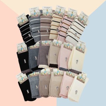 比得兔精繡羊毛少女襪-22~25cm-SK37501/37502/37503-6雙