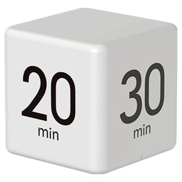 YUNMI 重力感應翻轉倒數計時器/方塊計時器/定時沙漏/時間管理器 15/20/30/60分鐘 工作/學習/烘焙/廚房  1個  白色