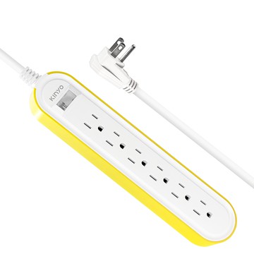 Kinyo 1開6插雙圓延長線 CGC316-6  1.8m  黃色  1個