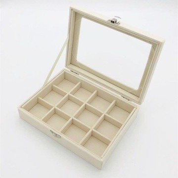 【台灣爆款】簡約現代潮流防塵絨布首飾格子收納盒