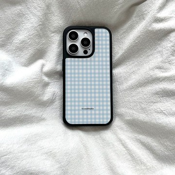 藍色格紋適用iPhone16promax手機殻蘋果15Pro簡約/17/14ins/13/12全包11 手機保護殼防摔殼