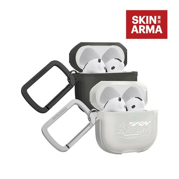 SKINARMA 日本東京 Kinzoku 塗鴉藝術耳機收納保護套(附掛鉤) AirPods 第4代霧黑
