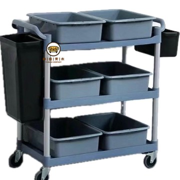 免運 附發票/特惠 【熱銷新款】加厚耐重塑料三層餐車｜商用送餐收碗兩用推車｜餐廳送餐 飯店小推車 餐廳廚房輕便移動車 可開發票工廠現貨直銷 售後保障 店長新品推薦 jj