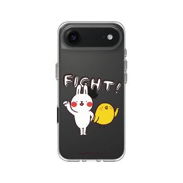 iPhone Air Clear Case（相機按鈕） 透明 - 懶散兔與啾先生 Lazy Rabbit and Mr.Chu - 一起加油