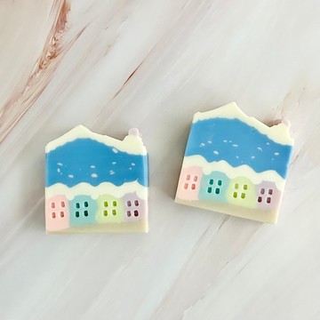 雪中小屋 藝術造型手工皂