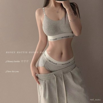 P3-【限時特賣】内衣 性感内衣 低胸内衣 辣妹内衣 女生内衣 胸罩 小胸 美式運動內衣裸感無鋼圈大胸顯小聚攏收副乳黑色
