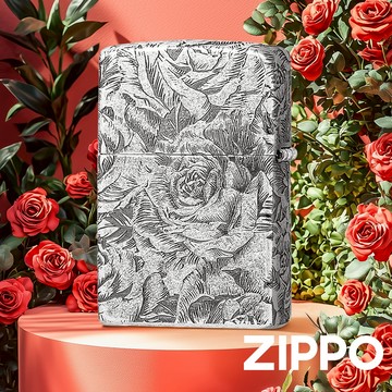 ZIPPO 愛情玫瑰防風打火機 經典 全機身浮雕設計 層次分明 立體感 盛開的玫瑰花紋 繁複 優雅 Z-148 終生保修