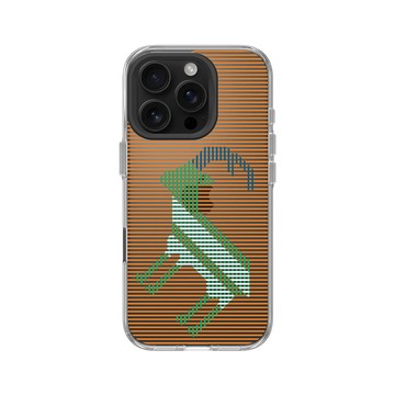 iPhone 16 Pro Clear Case（相機按鈕） 透明 - The Wildlife Collection 動物野境系列 - 鄂氏牛羚 - 線條版