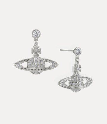 Vivienne Westwood Mini Bas Relief Drop Earrings Silver Cubic Zirconia Women