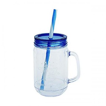 AoKaoru vintage style double wall jar Blue 450ml 029332