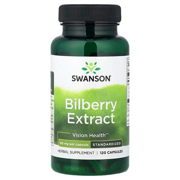 Swanson Vitamins, 歐洲越橘提取物，標準化，60 毫克，120 粒膠囊