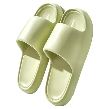 EVA踩屎感超厚 女款厚底靜音防滑居家拖鞋  38~39  淡雅綠