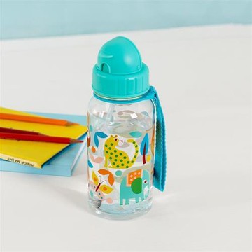 【Rex LONDON】輕攜吸管水壺(熱帶動物500ml)