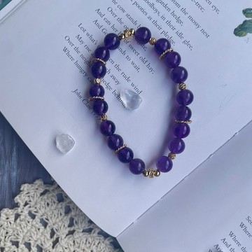 紫水晶 強貴人馬年 九紫離火 14K包金水晶手鍊設計款