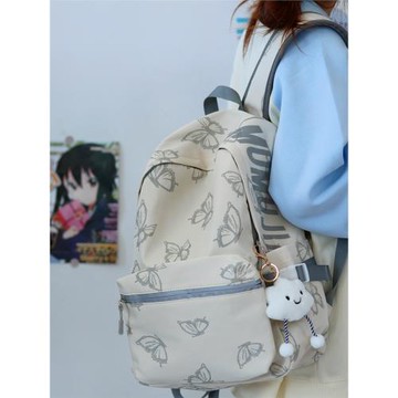 書包女大學生原創小眾蝴蝶雙肩包初中高中生大容量百搭電腦背包潮