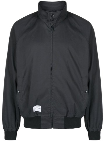 CHOCOOLATE - logo-embroidered cotton bomber jacket - men - Cotton/Polyester/Polyester/Spandex/Elastane - L - Blue