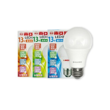 TOA 【4入組】台灣製造 LED燈泡 13W 全電壓 E27 球泡燈 (白光/自然光/黃光)
