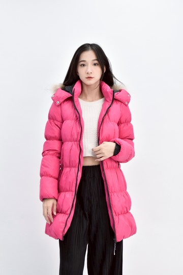 (M) basic韓牌連帽長袖粉色外套