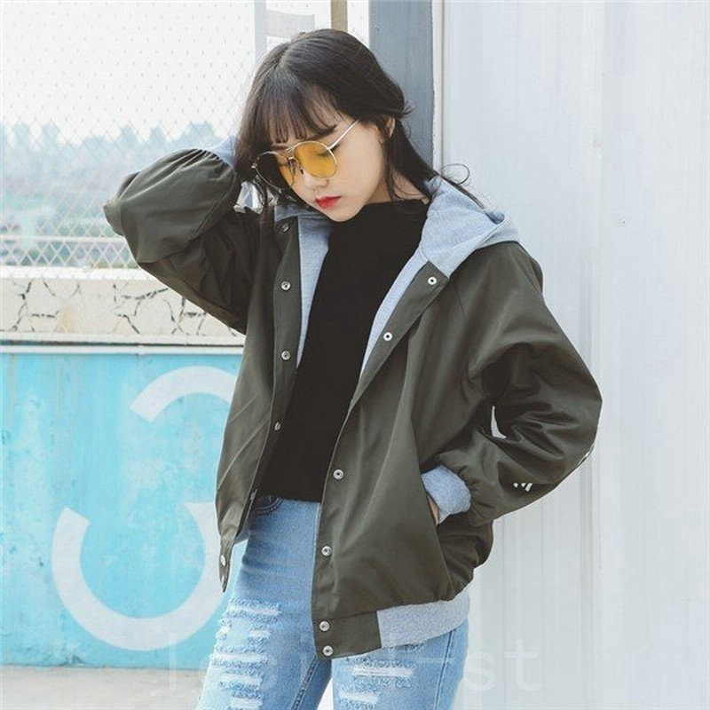 21新作ロゴ ジャケット ブルゾン ジャンパー フード付き レディース ベースボール アウター カラフル 通販 Lineポイント最大get Lineショッピング