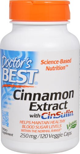 Doctor's Best Cinnamon Extract with CinSulin 250 mg - 120 Veggie Caps
