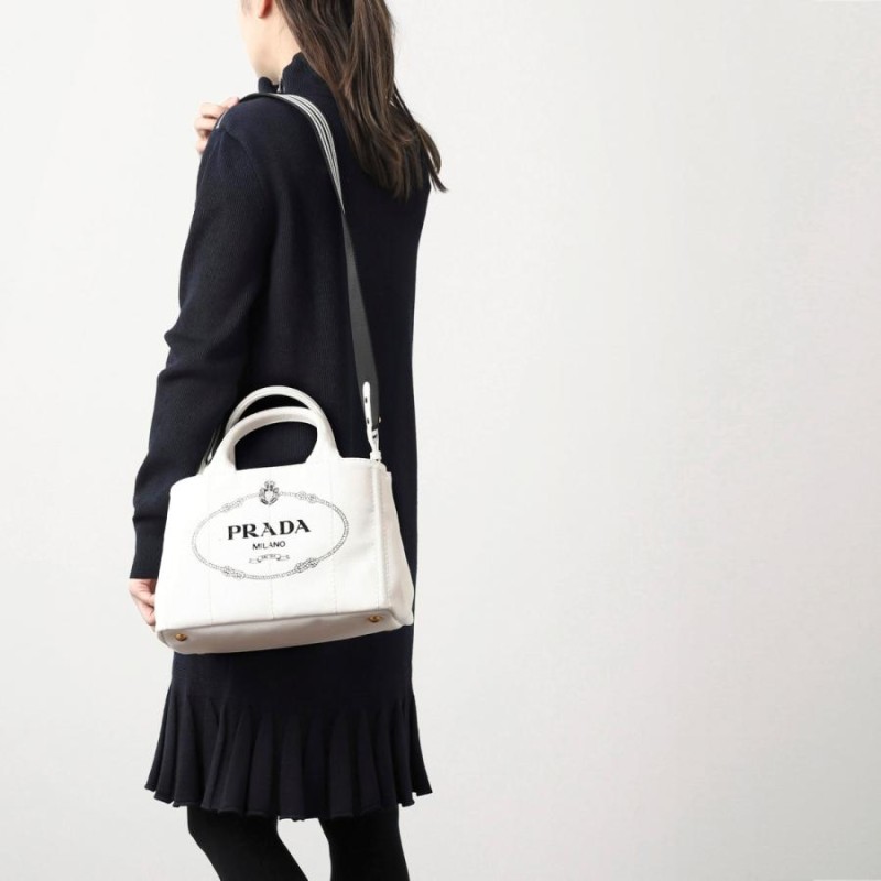 プラダ PRADA ハンドバッグ 2WAY CANAPA ホワイト レディース 1bg439