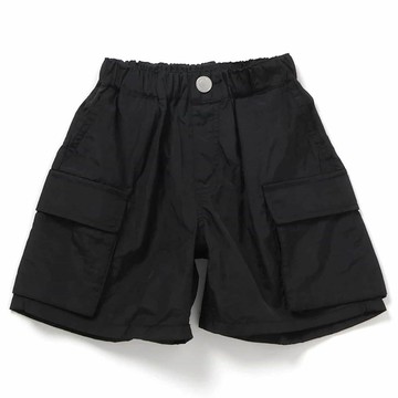 日本 BREEZE - 清爽工裝大口袋尼龍6分褲-黑